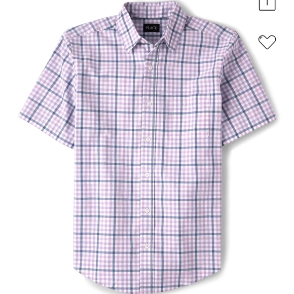 🆕 The Children’s Place, “Dad & Me” Gingham Poplin Button Shirts - Petal Purple - Picture 3 of 6